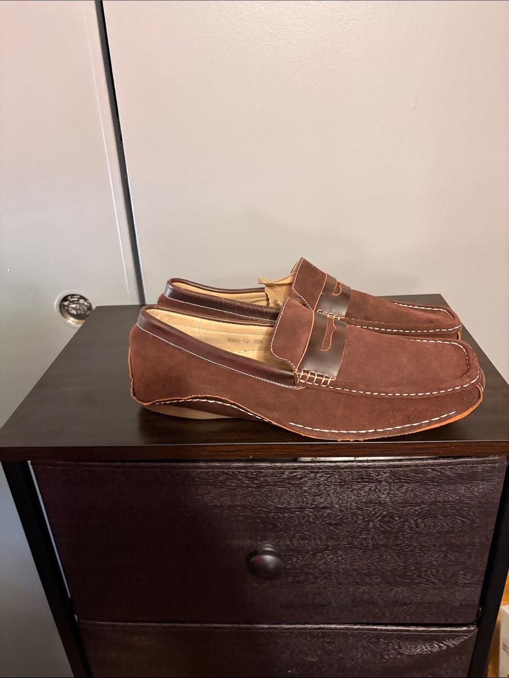 Massimo Brown Suede Slip-On Loafers
